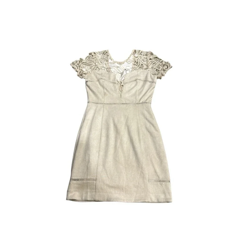 J.O.A. Los Angeles Cream Lace Cap Sleeve Mini Dress Bridal Boho Style Size S NWT